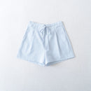 Retro Women Summer Plaid Straight Shorts Bow Drawstring Waist Wide Leg Loose Casual Short Pants