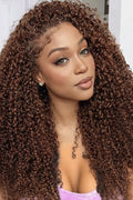 Knots Pre Separated Chocolate Brown Kinky Curly Crochet Human Hair Extension Invisible Lightweight Feather Crochet Braids Hair