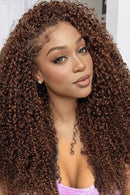 Knots Pre Separated Chocolate Brown Kinky Curly Crochet Human Hair Extension Invisible Lightweight Feather Crochet Braids Hair