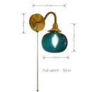 Wall Sconce with Switch Brass Wall Light Glass Globe Wall Lamp