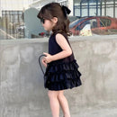 Spanish Baby Girl Black Boutique Toddler Summer Sleeveless Ruffle Frocks Child O Neck Dresses Kids Evening Party Clothes