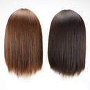 Brown Jewish Wig with Silk Base Human Hair Silk Top Same Length Real Scalp for Women