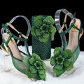 Shoes and Bag Set silver Italian Shoes with Matching Bags Women party