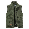 Spring and Autumn Men Casual Vest Solid Loose Multi-pocket Vest Outdoor Mountaineering Tactical Sports Top Men Clothing