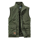 Spring and Autumn Men Casual Vest Solid Loose Multi-pocket Vest Outdoor Mountaineering Tactical Sports Top Men Clothing