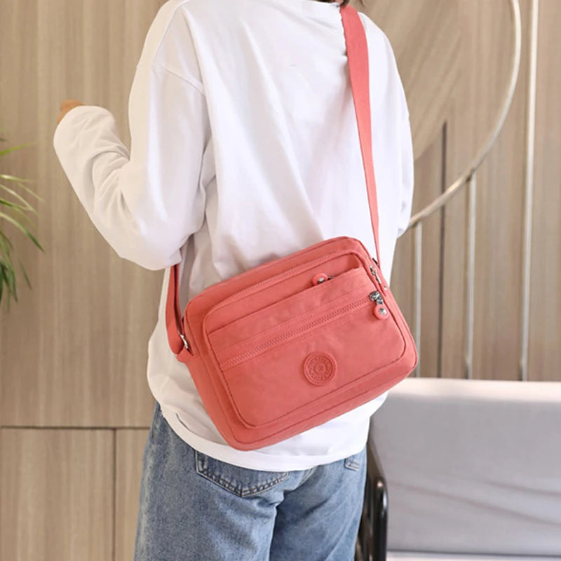 Woman's Shoulder Bag Multilayer Solid Zipper Crossbody Bags for Women Simple Female Messenger Flaps