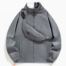 Spring Autumn Corduroy Jacket Coat Men Casual Solid Jacket with Bag Corduroy Coat Male