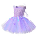 Girls Purple Butterfly Dresses Princess Tulle Dress Carnival Halloween Fairy Dress Costume for Kids
