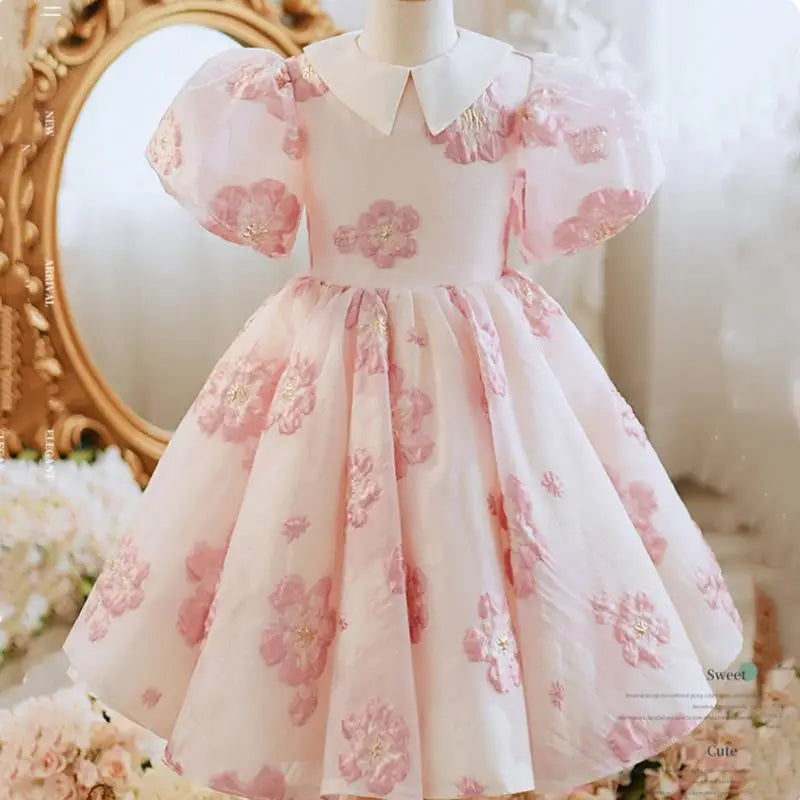 Flower Girls Evening Ball Gown Kids Spanish Dress Children Birthday Party Luxurious Dresses