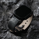 Handmade Pearl Leather Strap for Apple Watch  Leather Bracelet Men's Strap Vintage Style