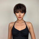 Wigs for women synthetic fiber short straight hair band bangs hair set high silk for daily use