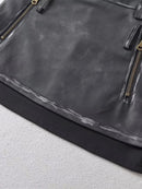Women Autumn Street Style Leather Super Short Skirts Sexy Slim Mid Waist Chic Zipper Mini Skirt