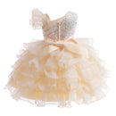 Elegant Teenager Princess Dress Bow Birthday Girl's Bridesmaid Dresses Sequin Costume