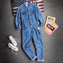 Denim one-piece overalls men's fall winter suit loose casual clothes