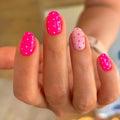 Polka Dot Press on Nails Almond Short Red Press on Nails Almond Acrylic Simple Nails Wine Red French Nails
