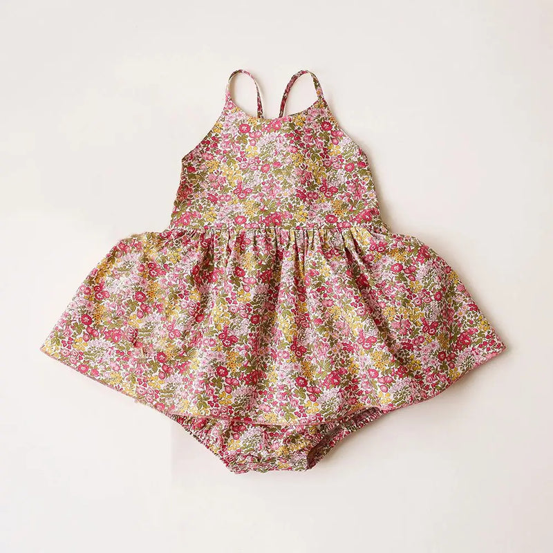 Summer Baby Girl Birthday Party Dress Lace Floral Cotton Infant Baby Girl Clothes
