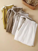Harem Pants for Women Summer Drawstring Casual Loose Wide Leg Pants Breathable Thin Trousers
