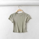 Summer Women T-shirt Slim Skinny Crop Tops
