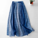 Gradient skirt women summer retro temperament casual cotton A-line skirt