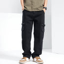 Men Baggy Pants Cargo Pants High Street Multi-Pockets Black Gray Men's Trousers