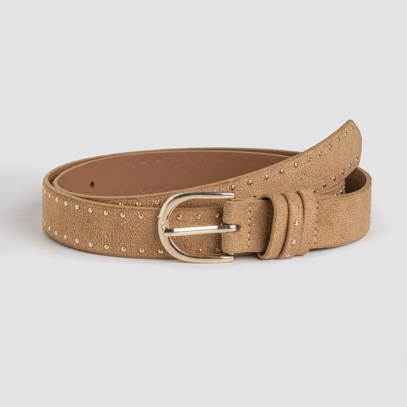 Women Rivets Western Style Cowgirl Belt Decorative Accessory