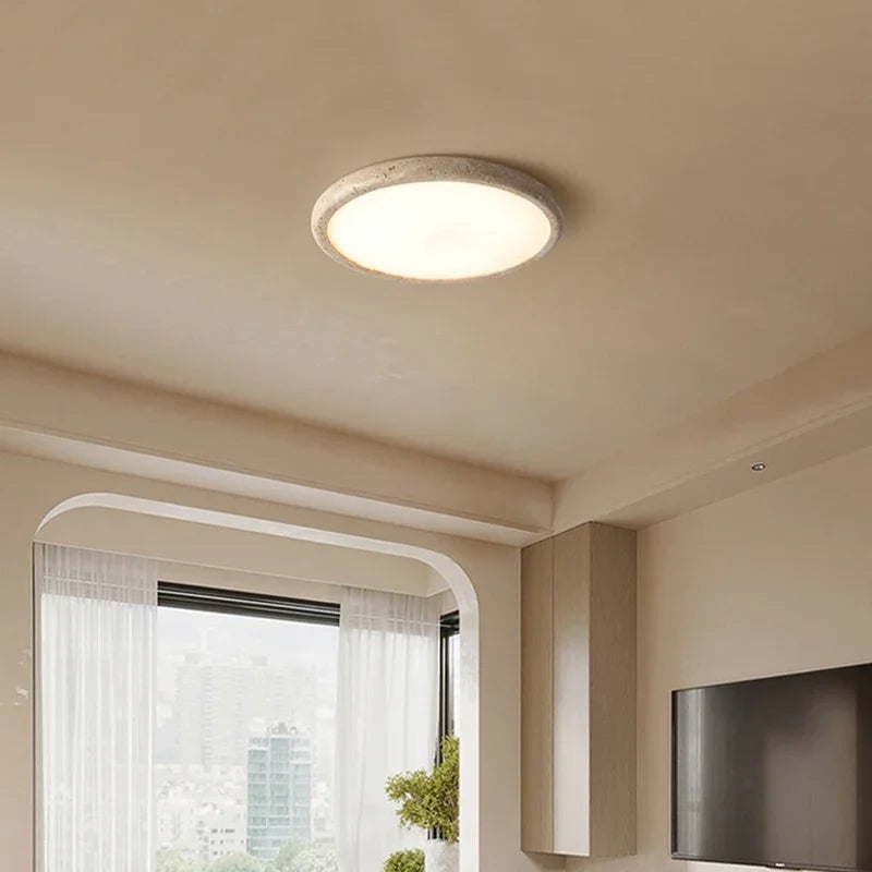 Cream Warm Room Bedhead Ceiling Light Fixtures Yellow Travertine Corridor Living Room Restaurant Led Ceiling Lamps