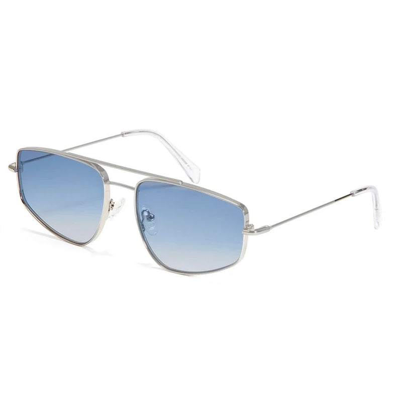 Geometric Metal Pilot Sunglasses Men Designer Trending Shades Gradient Lens Uv Protective Sun Glasses For Women 57mm