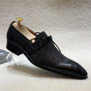 Men Toe Brogue Derby Shoes Genuine Leather Lace-Up Luxury Dress Oxford Male Leather
