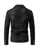 Black leather jacket on a white background, Obroi