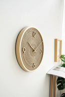 Extremely simple Nordic wall clock creative solid wood fabric base clock