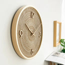 Extremely simple Nordic wall clock creative solid wood fabric base clock
