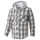 Spring and Autumn Trend Plaid Shirt Men's Hooded Shirt