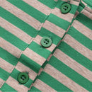 Women Summer Cotton Stripe Hooded Tees Short Sleeve Tops Oversized Curve Clothes