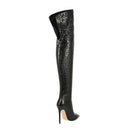 Autumn and Winter Pointed Thin High-heeled Back Zipper Knee High Sexy Women's Boots