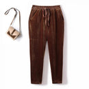 Autumn Winter Harem Pants For Women Slender Elastic Waist Solid Velvet Carrot Casual Trousers