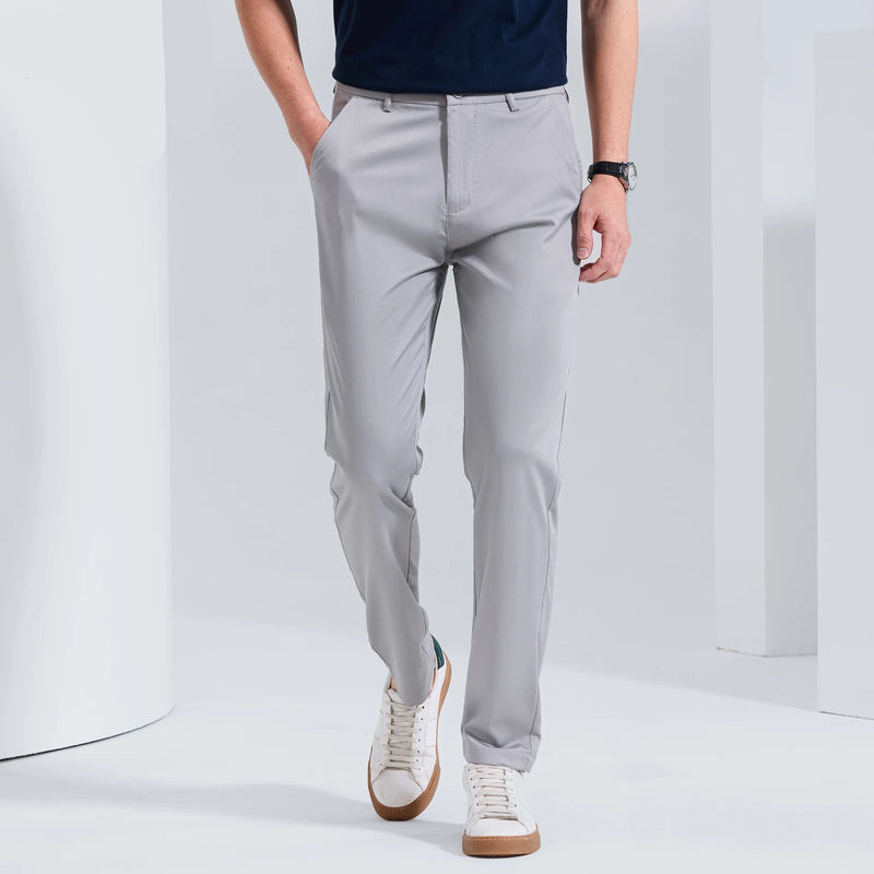 Spring Summer Men's Solid Trousers Men Loose Straight Casual Pants