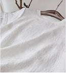 Short Sleeve Jacquard T-shirt Women's Round Neck Simple Comfortable Casual Commute Top Summer