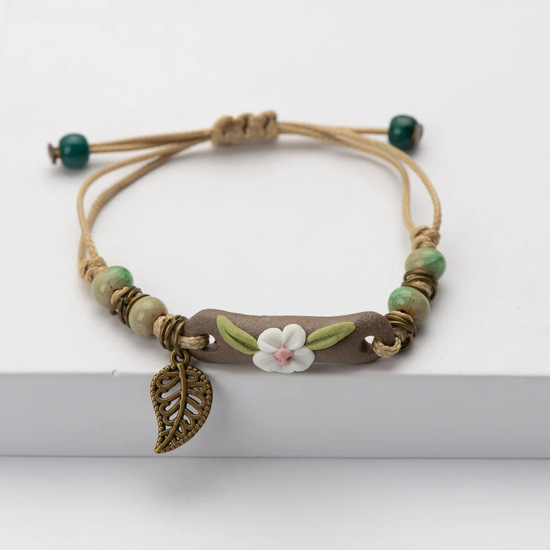Handmade Ceramic Beads Charm Gift Women's Bracelet Jewelry