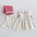 Kids Girls Sweet Top Cute Embroidery T-shirt Kids Flying Sleeves Vest Top Children Clothing Summer Thin Dress