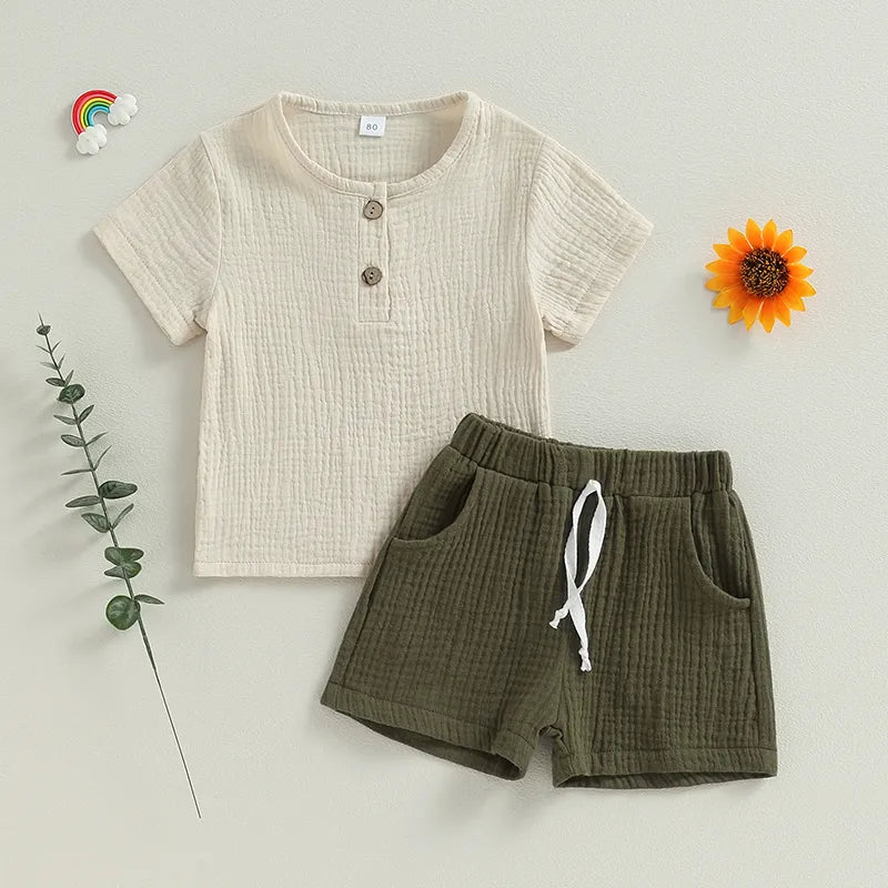 Summer Baby Boy Clothes Sets Toddler Kid Baby Cotton Short Sleeve T-shirt Shorts Children Outfits