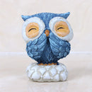 Statues Home Figurines Blue Owl Kawaii Children's Room Resin Pastoral Decoration