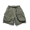 Retro Men Loose Straight Leg Clean Large Casual Five-Quarter Length Pants