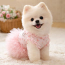 Princess Dress Dog Summer Floral Clothes Pomeranian Beautiful Pullover Sweet Puppy Skirt Dog Stuff