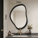 Walnut Wood Bathroom Mirror Retro Bath Mirrors Household Dressing Table Modern Ornament Bedroom Luxury Wall Mounted Accessories
