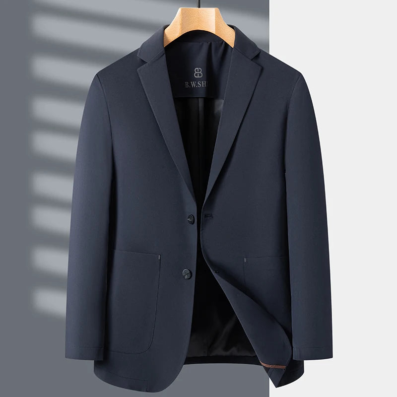 Men's Casual Suit Spring and Autumn Thin Business Slim-fit Solid Seamless Anti-wrinkle Small Suit Jacket
