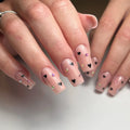 Leaves Nail Art Jade White Square Fake Nails Detachable Finished False Nails Press on Nails