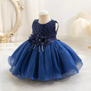 Girl Dresses Pearl Cute Princess Mesh Child Festive Party Gowns Tulle 6M 1 2 4 Years