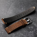 Men Vintage Leather Watchband Frosted Soft Head Layer Watch Bracelet