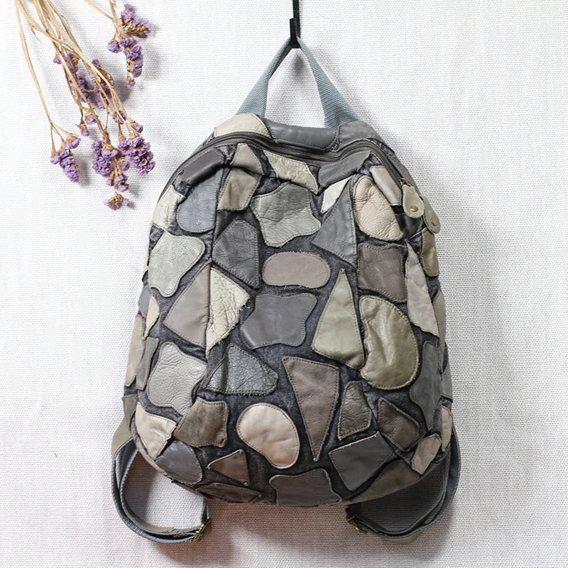 Retro Genuine Leather Women Backpacks Casual Handmade Design Handbags Top Layer Leather Shoulder Bags