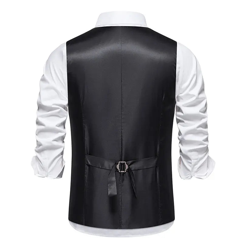 Vintage Vest for Men Tweed Elegant Business Dress Waistcoat Mens Wedding Suit Gilet